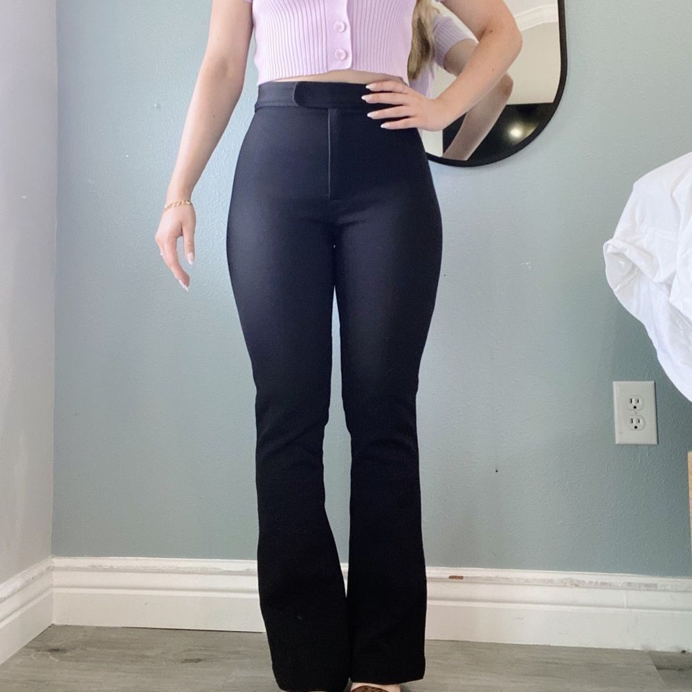 Vintage Black High Waisted Flare Slacks